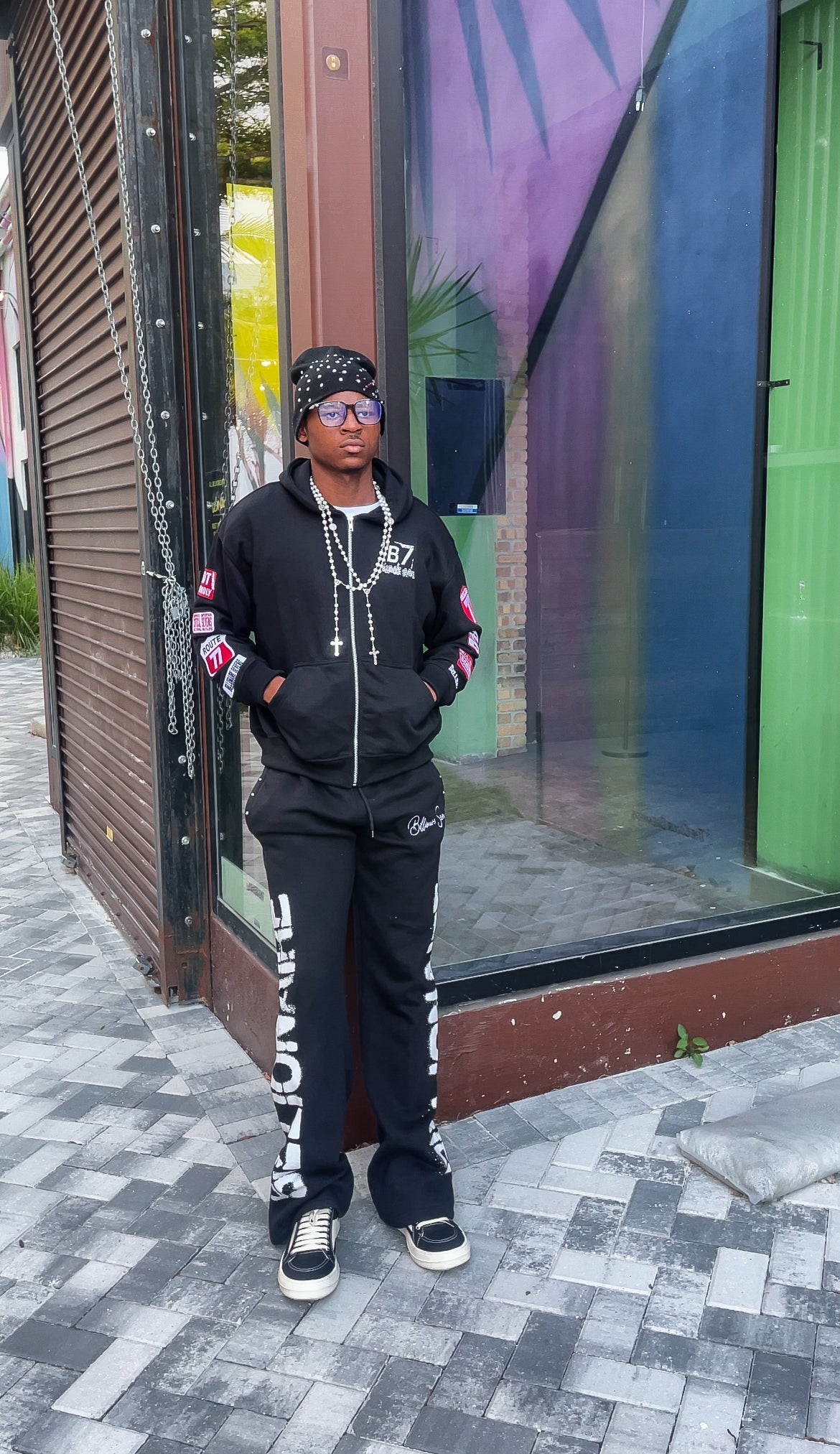 Billionaire sevens black patch zipup